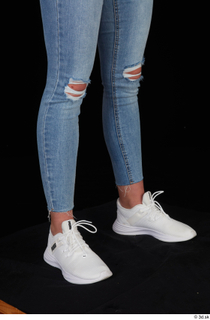 Vinna Reed blue jeans calf casual dressed white sneakers 0008.jpg